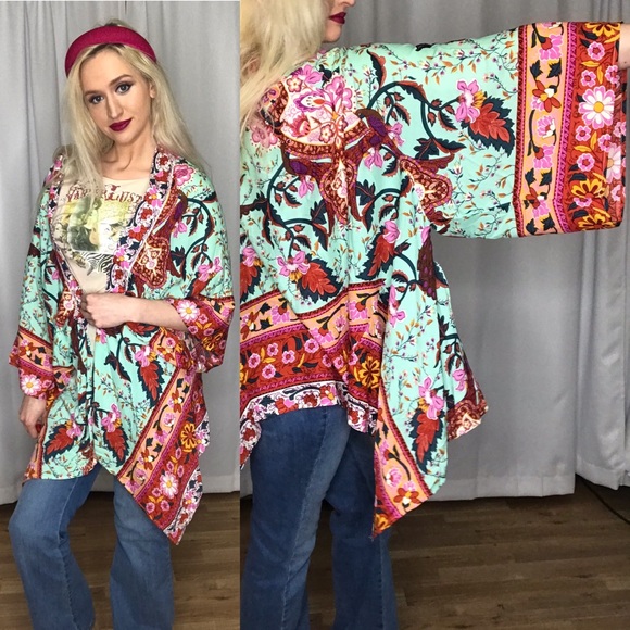 Umgee NWT Boutique Kimono Boho Art Deco - Picture 8 of 15